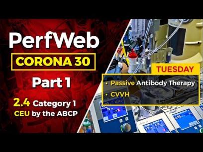 CORONA 30 Passive antibody therapy, Continuous VenoVenous Hemofiltration CVVH