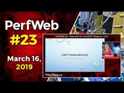 PerfWeb 23 ECMO and CRRT Continuous Renal Replacement Therapy
